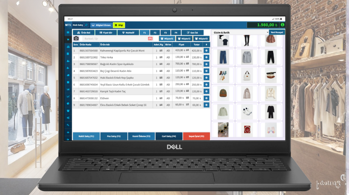 Giyim butik satış programı