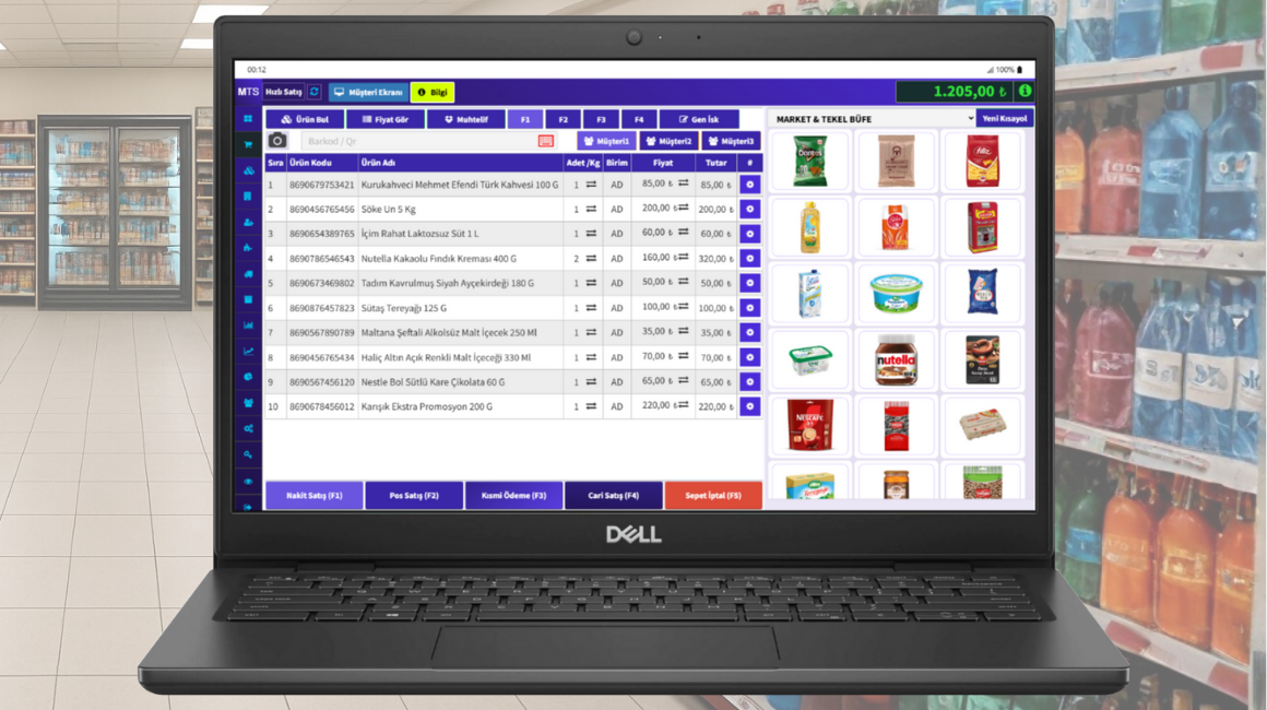 Market tekel büfe satış sistemi